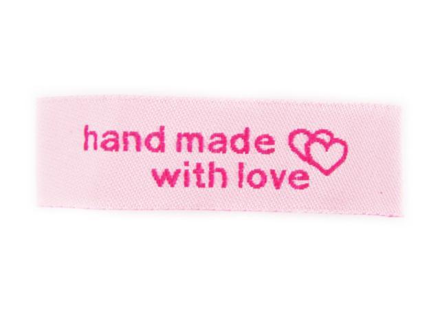 Etiket handmade with love-Fournituren.nl