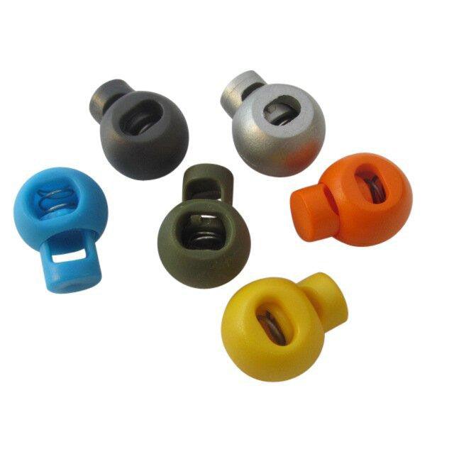 Kleine transparante koordstoppers met gekleurde veer (2mm) - Seegers