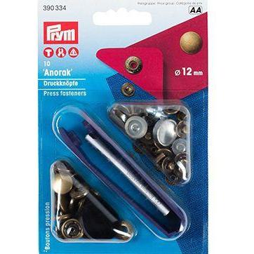 Prym Anorak - 12mm - Brons/Zilver/Goud-Fournituren.nl