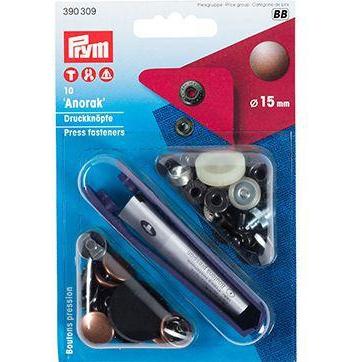 Prym Anorak - 15mm - Brons/Zilver/Goud-Fournituren.nl