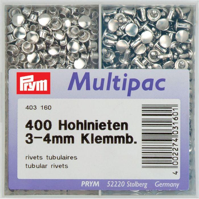 Prym Multipac Holle Nieten - 3-4mm - Zilver-Fournituren.nl